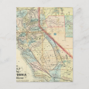 New Map of the State of California Postcard