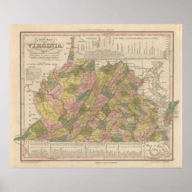 New Map Of Virginia Poster (Front)