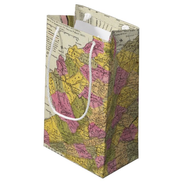 New Map Of Virginia Small Gift Bag (Back Angled)