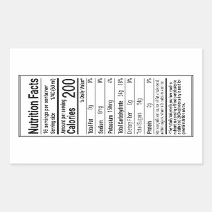 NEW Maple Syrup Nutrition Facts with Border Sticker