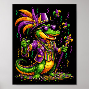 New Mardigator Mardi Gras Alligator Costume Poster