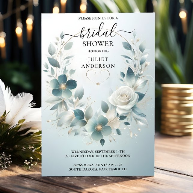 New Metal Glam Shiny High End Silver Bridal Shower Invitation (Creator Uploaded)