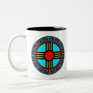 New Mexcio Zia Symbol Two-Tone Coffee Mug