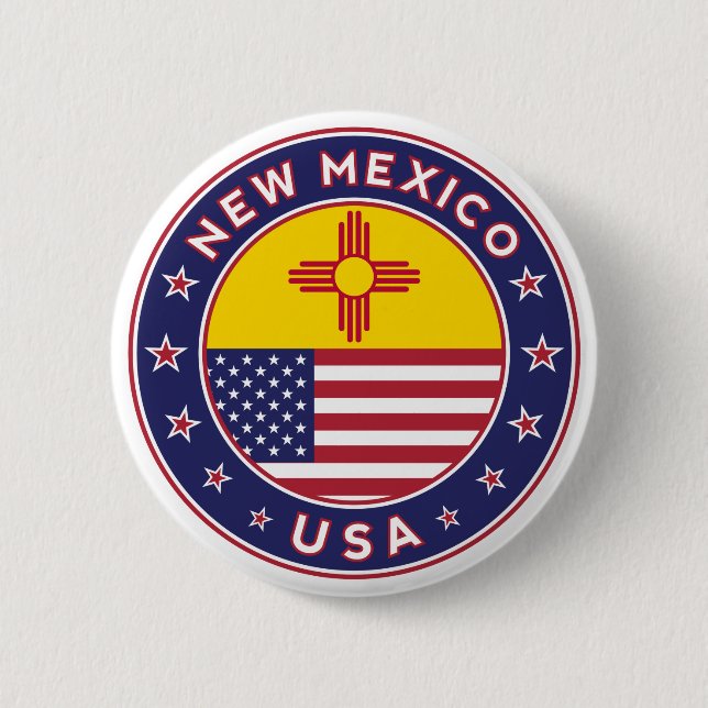 New Mexico 2 Inch Round Button (Front)