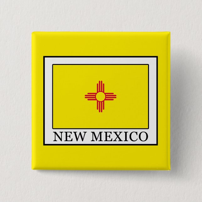 New Mexico 2 Inch Square Button (Front)