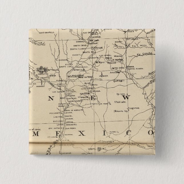 New Mexico 3 2 Inch Square Button (Front)