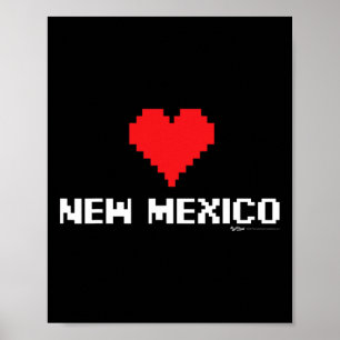 New Mexico 8-bit Gamer State Poster