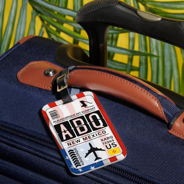 New Mexico ABQ Airport Code Luggage Tag (Front Insitu 1)