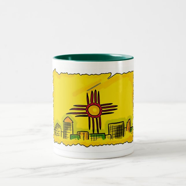 New Mexico artistic state flag coffee mug (Center)