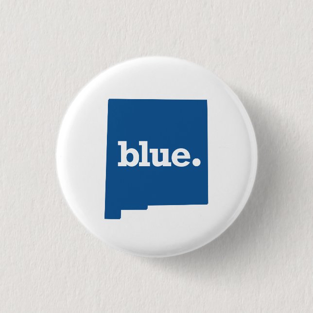 NEW MEXICO BLUE STATE 1 INCH ROUND BUTTON (Front)