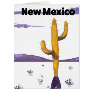 New Mexico Cactus vintage style vacation poster.