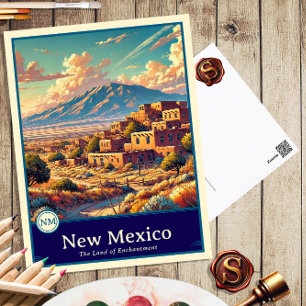 New Mexico Carte postale ombragée style Anime