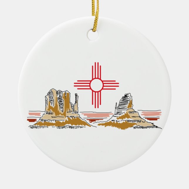 New Mexico Ceramic Ornament (Front)