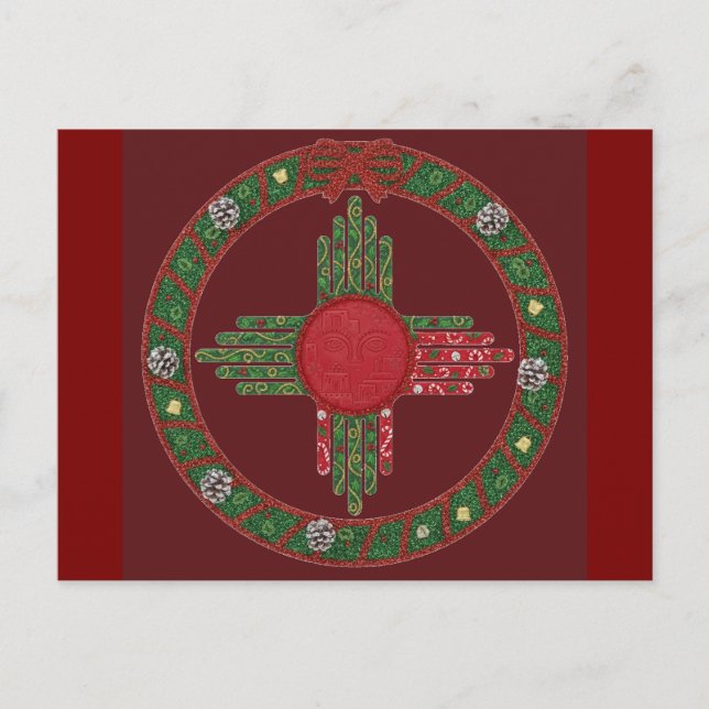 New Mexico Christmas  Invitation Postcard (Front)
