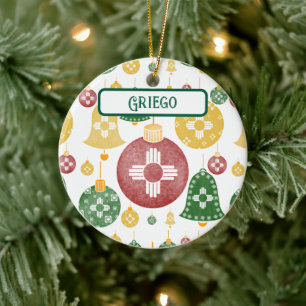 New Mexico Christmas Ornaments Zia Red Green Blue