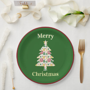 New Mexico Christmas Ornaments Zia Red Green Blue Paper Plate