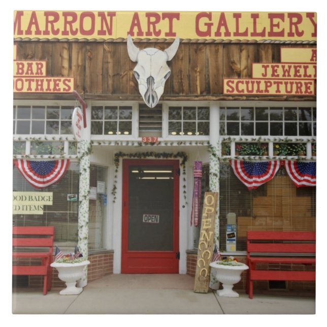 New Mexico, Cimarron. Cimarron art gallery, New Tile (Front)