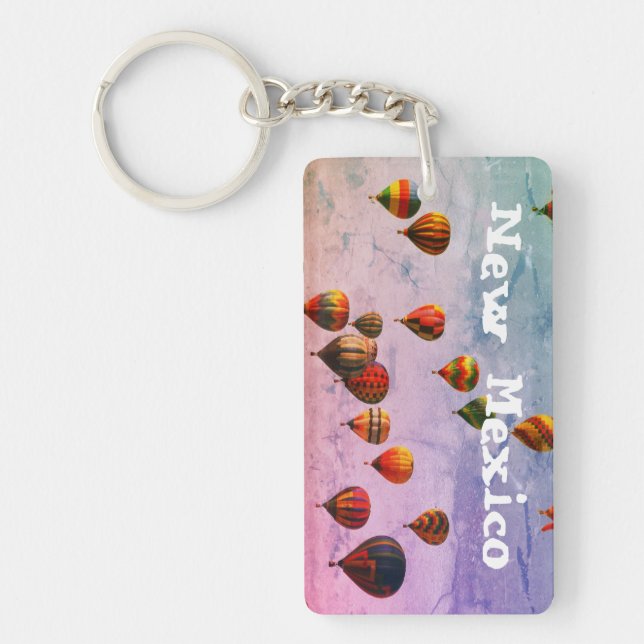 New Mexico Colourful Hot Air Balloons Keychain (Front)