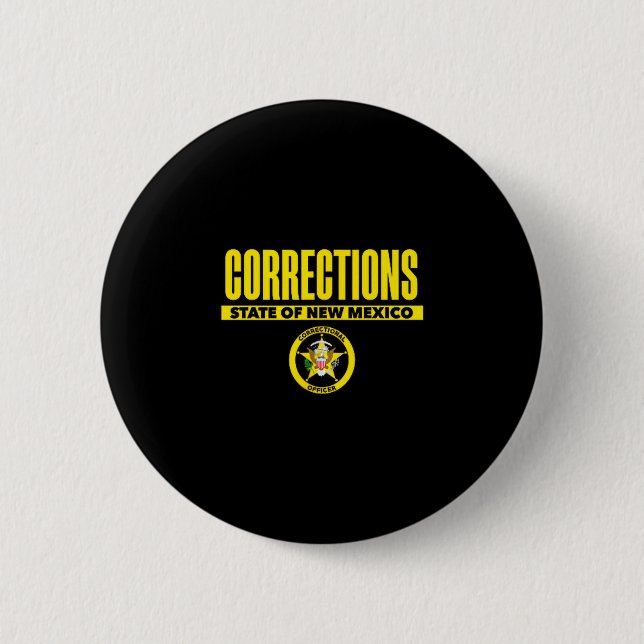New Mexico Correctional Officer Thin Gray Line  2 Inch Round Button (Front)