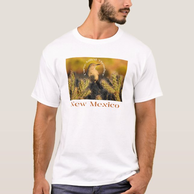 New Mexico curve-billed Thrasher; birdwatcher T-Shirt (Front)