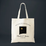 New Mexico Destination Wedding Welcome Bag Tote<br><div class="desc">Wedding weekend welcome gift bag for out of town guests to your wedding,  featuring image of New Mexico,  with gold heart.  Fill tote with your favourite goodies.</div>