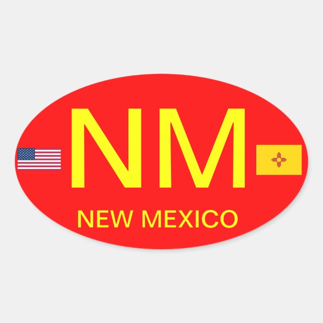 New Mexico* European Style Oval Sticker (Front)