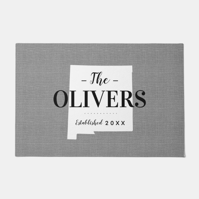 New Mexico Family Monogram State Doormat (Front)