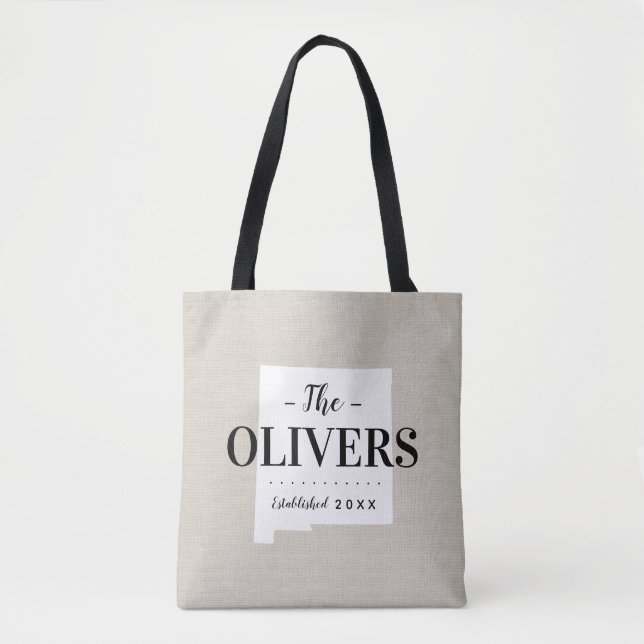 New Mexico Family Monogram State Tote Bag (Front)
