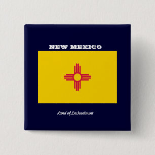 New Mexico Flag 2 Inch Square Button