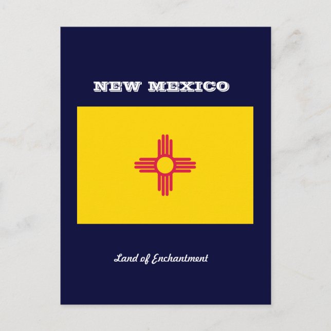 NEW MEXICO FLAG AND SLOGAN POSTCARD (Front)
