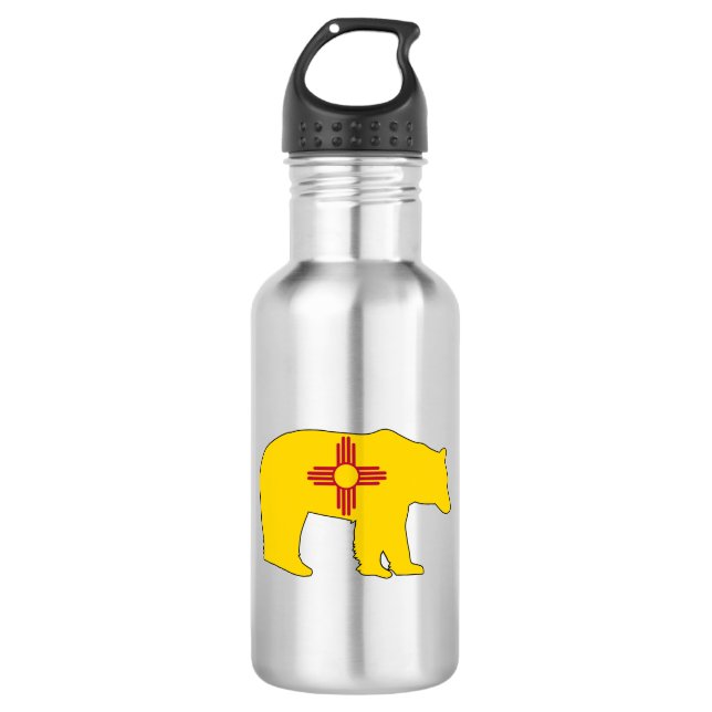 New Mexico Flag Bear 532 Ml Water Bottle (Front)
