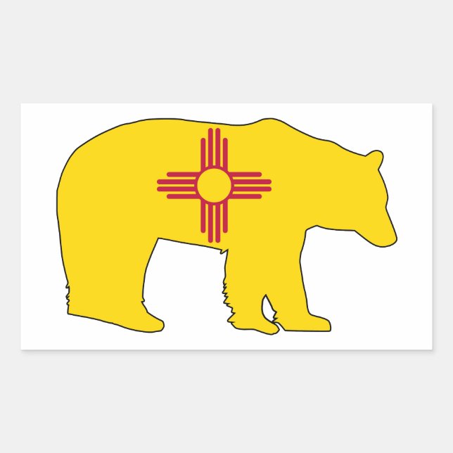 New Mexico Flag Bear Sticker (Front)