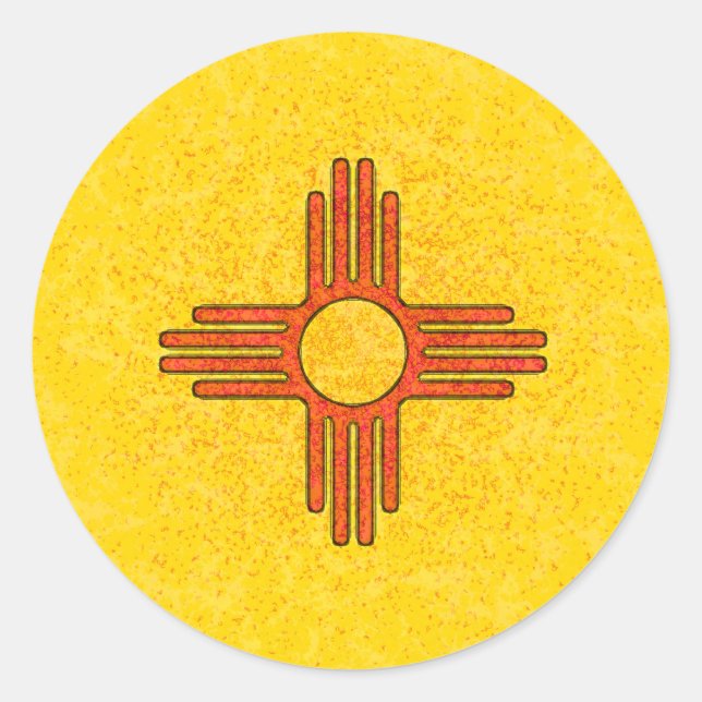NEW MEXICO FLAG CLASSIC ROUND STICKER (Front)