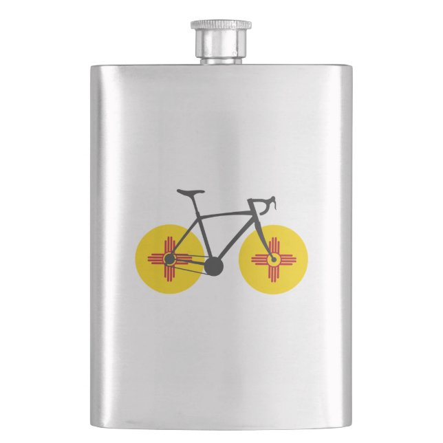 New Mexico Flag Cycling Hip Flask (Front)