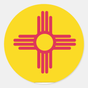 New Mexico Flag Map Classic Round Sticker