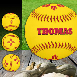 New Mexico Flag, Monogram / Baseball Balls