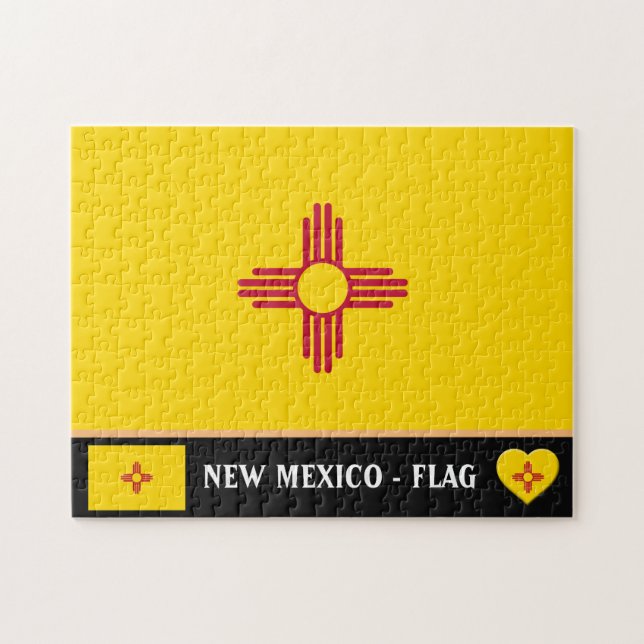 New Mexico Flag & New Mexico State USA /America Jigsaw Puzzle (Horizontal)