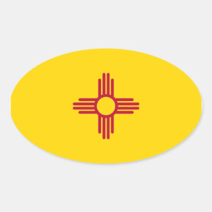 New Mexico Flag Oval Sticker