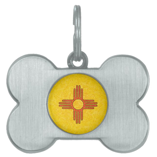 NEW MEXICO FLAG PET NAME TAG (Front)