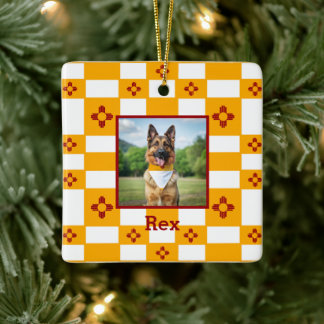 New Mexico Flag Red Zia Yellow Ceramic Ornament