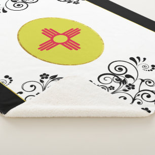 New Mexico flag Sherpa Blanket
