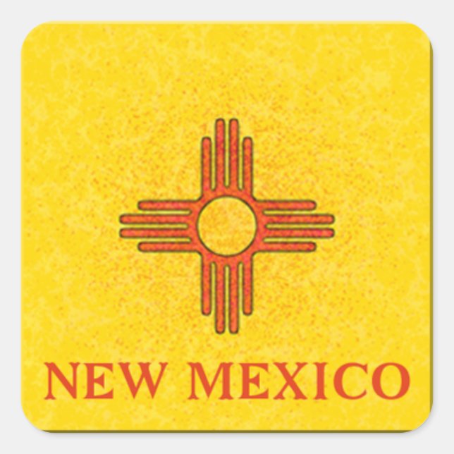 NEW MEXICO FLAG SQUARE STICKER (Front)