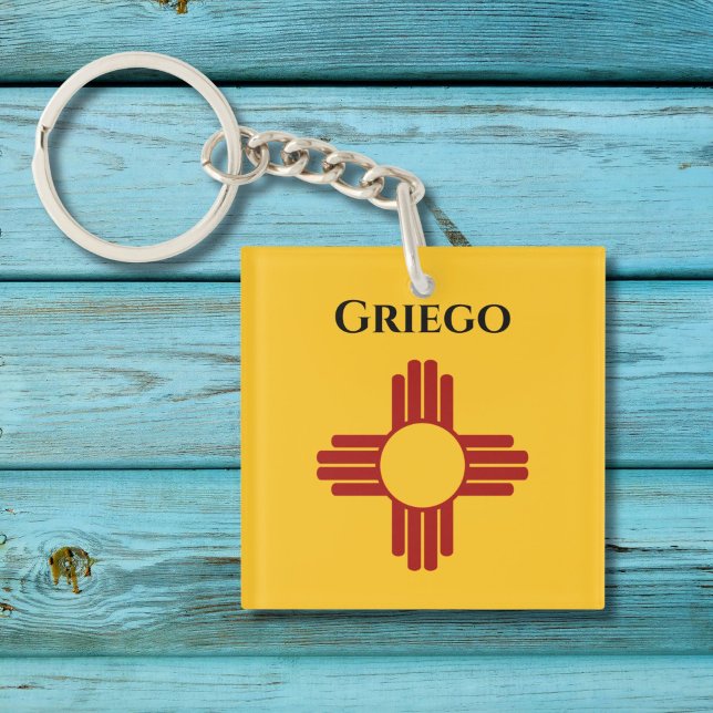 New Mexico flag with Zia symbol Keychain (Creator Uploaded)