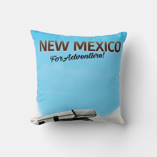 New Mexico "For Adventure" Travel poster Throw Pillow (Front)