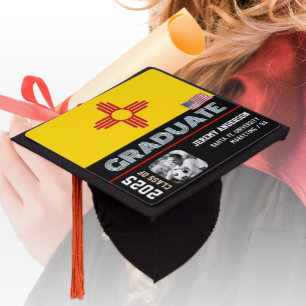 New Mexico Graduation Hat, Photo, USA, Mexico Flag Cap Topper