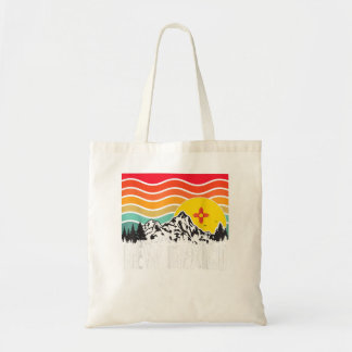 New Mexico Graphic Retro State Trees Mountains Sun Tote Bag
