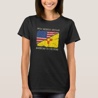 New Mexico Grown American To The Bone Home State N T-Shirt