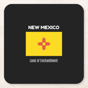 New Mexico, Land of Enchantment Square Paper Coaster