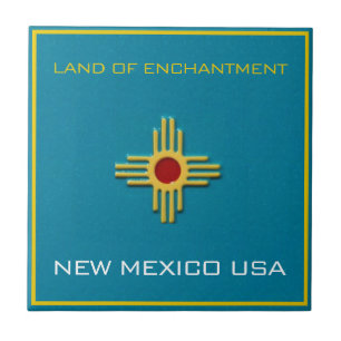 New Mexico Land of Enchantment Zia Sun Decorative Tile