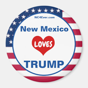 New Mexico LOVES TRUMP Patriotic Fridge Magnet